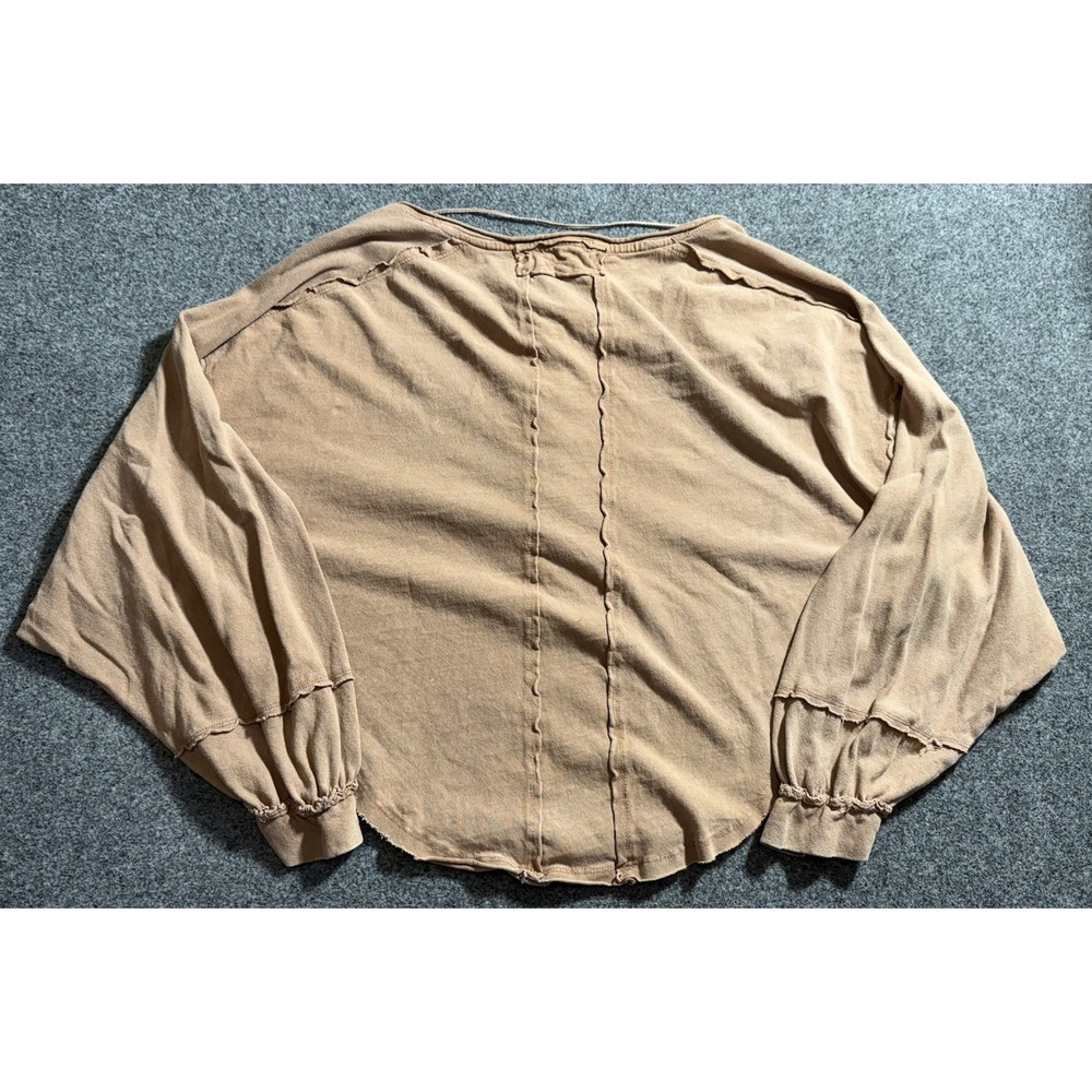 We The Free Melodi Henley Top‎ Sz L Dolman Sleeve Cropped Boho Casual Round Hem - Picture 2 of 8